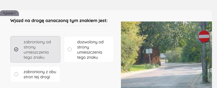 testy do nauki znaków drogowych
